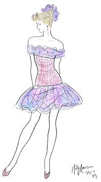 sketch of imagined prom dress