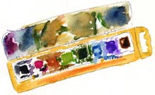 watercolor picture of paint box